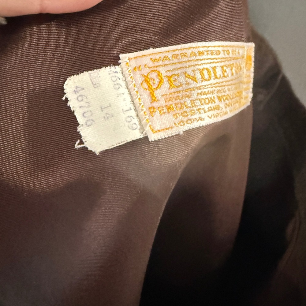 Pendleton Vintage 60s Brown 100%‎ Virgin Wool Straight Pencil Skirt 14 Made USA - Picture 4 of 8